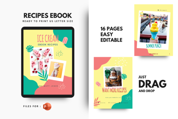 Download Ice Cream Recipe Ebook Powerpoint Template - Powerpoint Collection